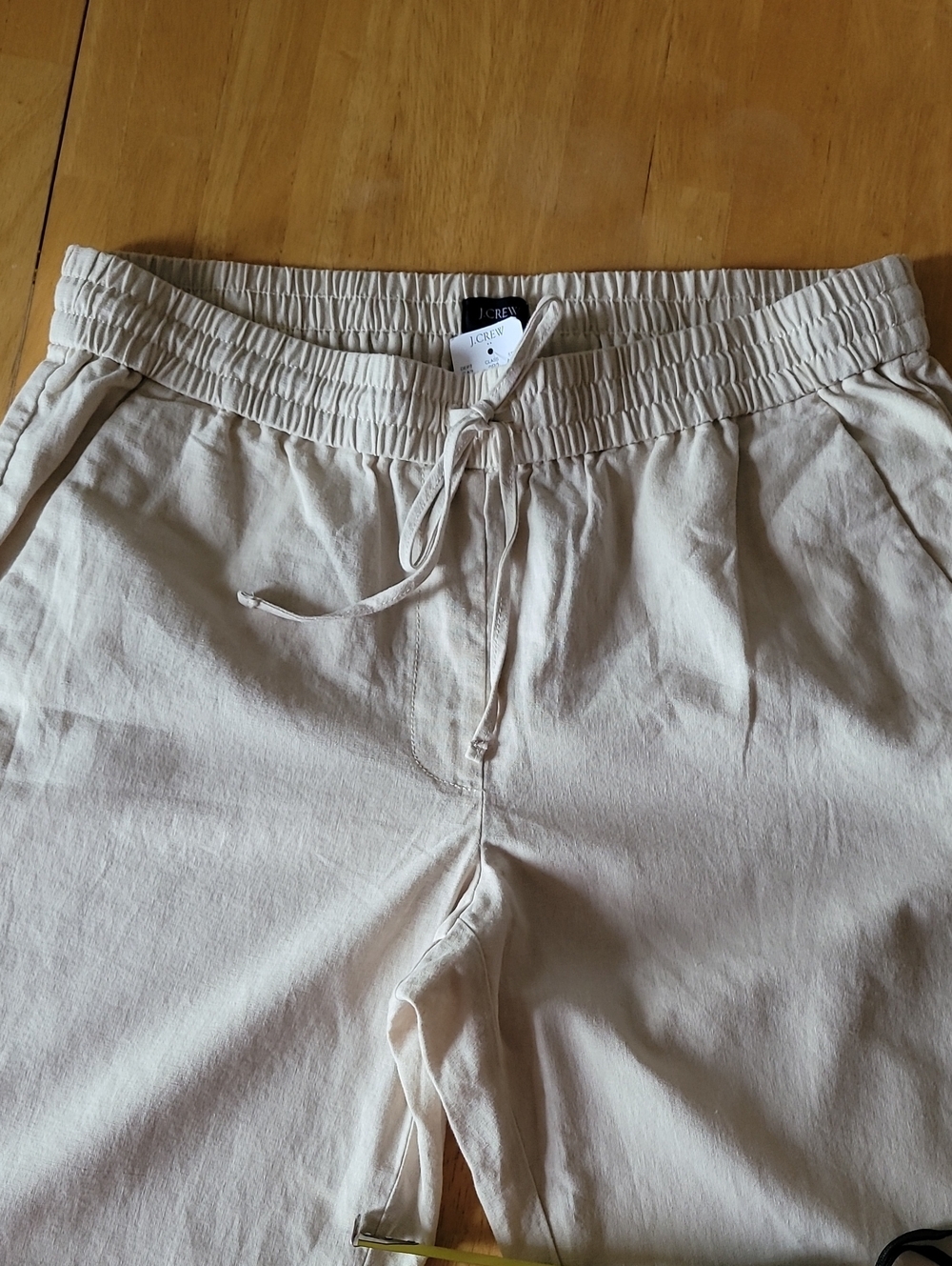 J. Crew Linen Cotton Blend Pull-on Drawstring Cropped Pants - Picture 8 of 11